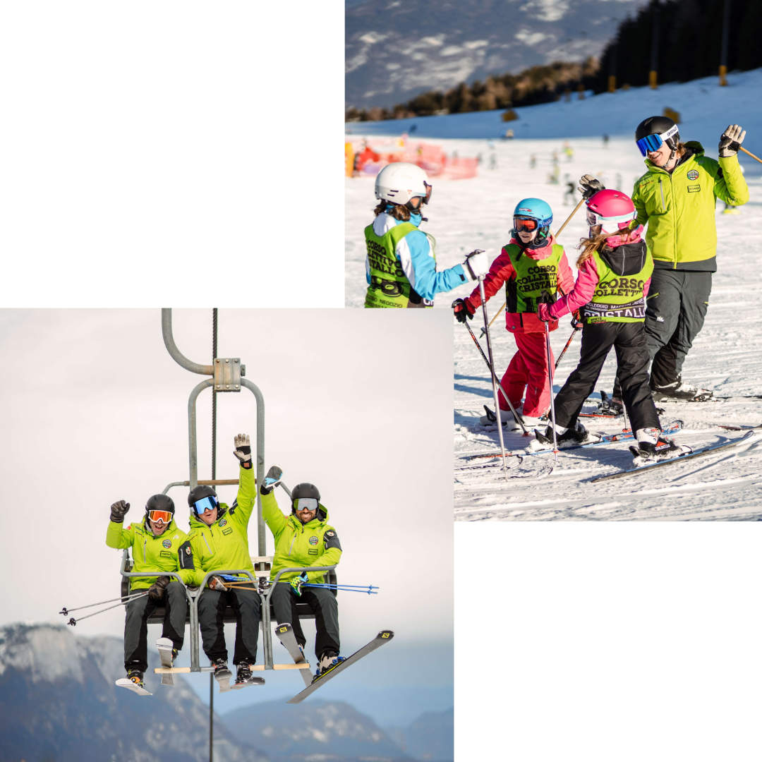 Learn to ski with our instructors on monte bondone